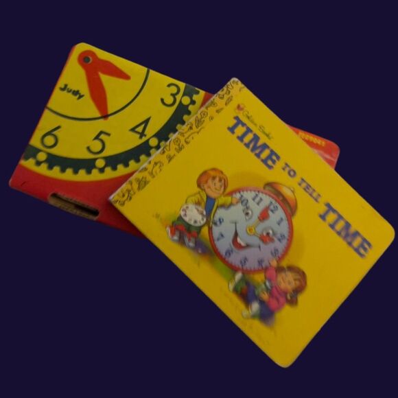 Judy Mini Wood Clocks & 2000 Golden Book Series: Time to Tell Time Book - Picture 2 of 7